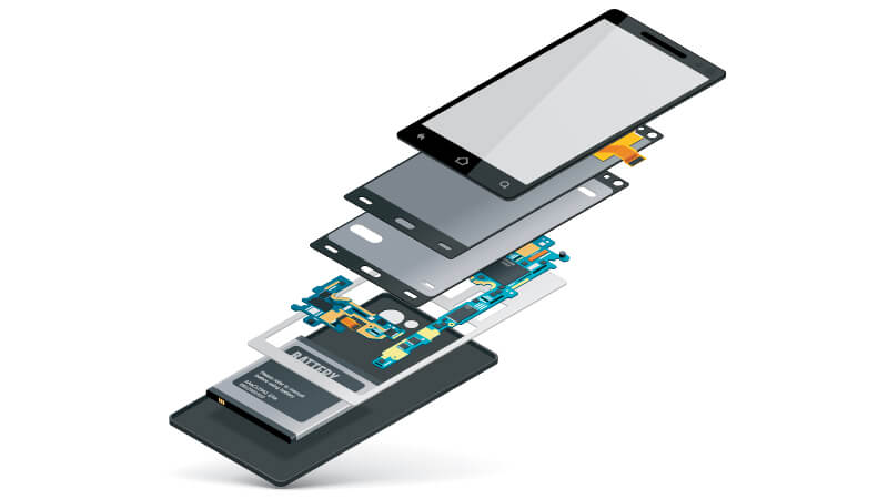 different layers of display in a smartphone